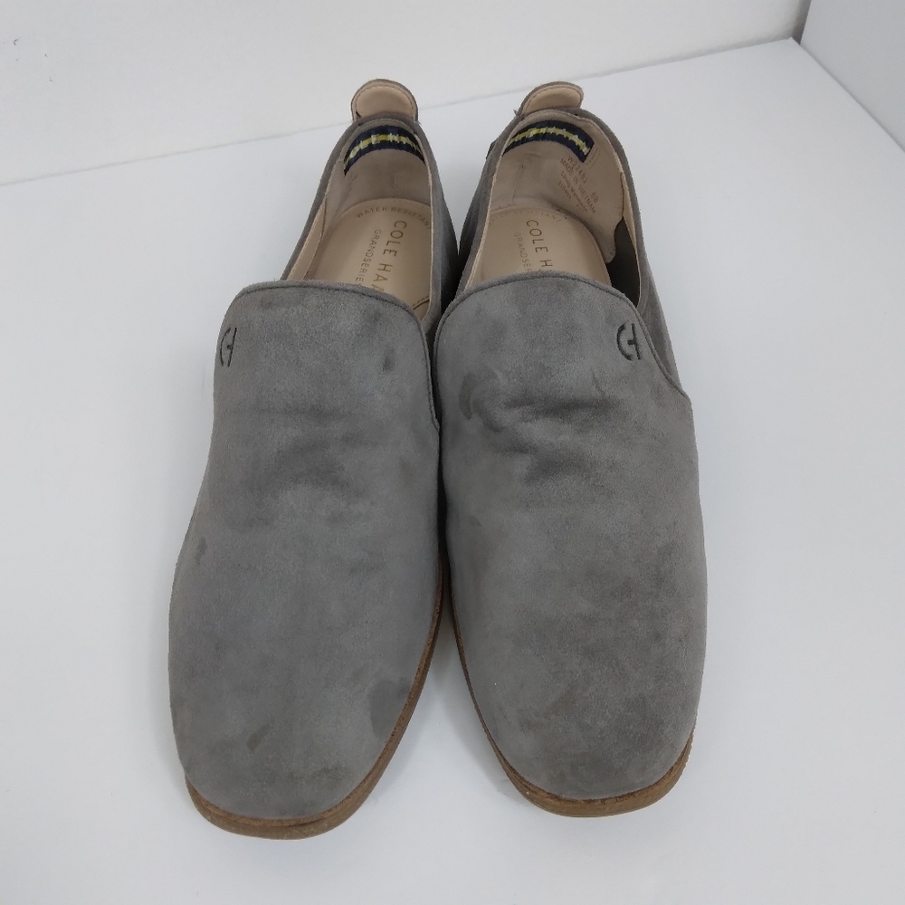 Cole Haan Tacoma Water Resistant Flat Size 6 B Charcoal Suede - Picture 2 of 10